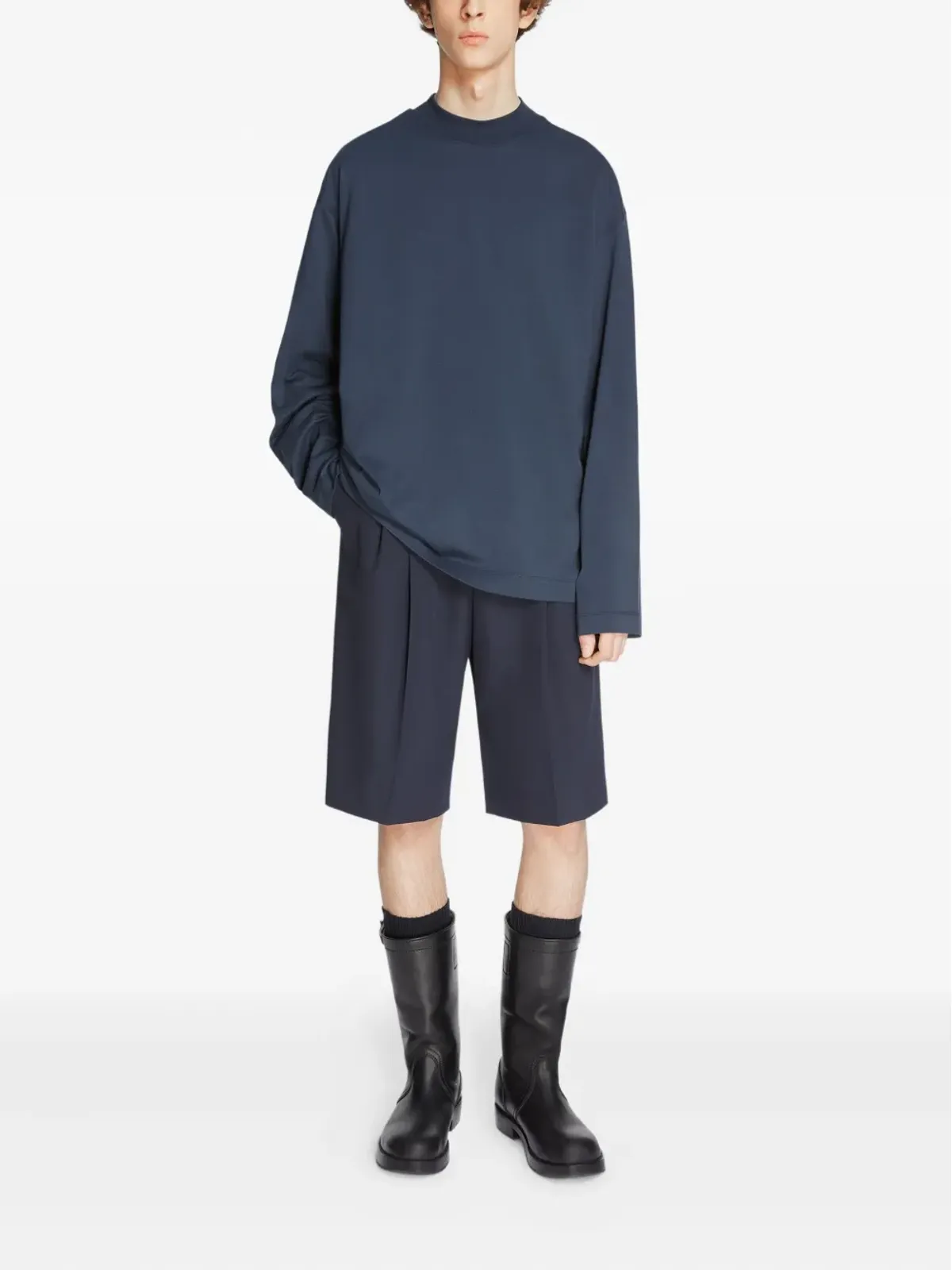DRIES VAN NOTEN コットン長袖Tシャツ - ブルー - 画像2