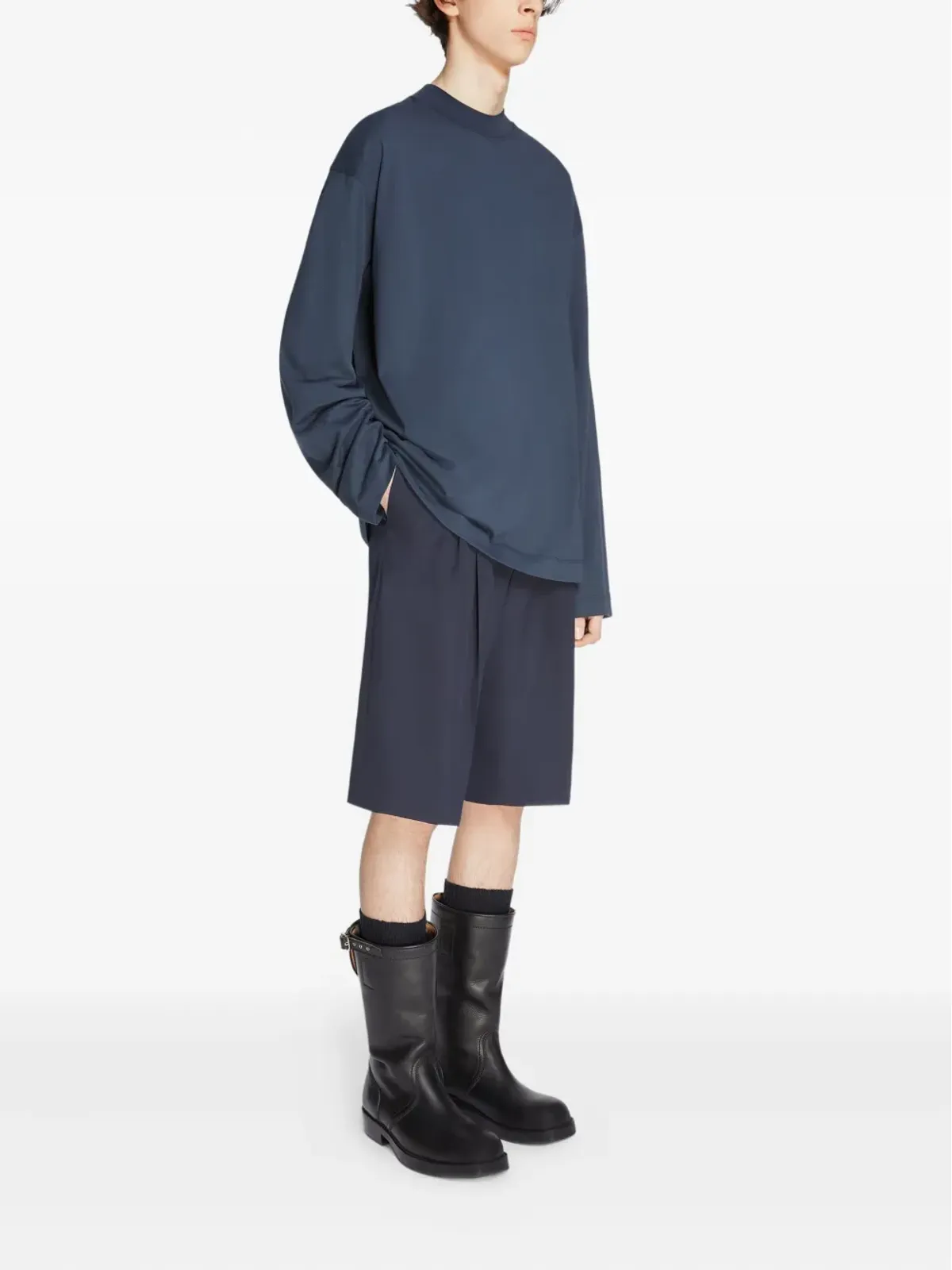 DRIES VAN NOTEN コットン長袖Tシャツ - ブルー - 画像3