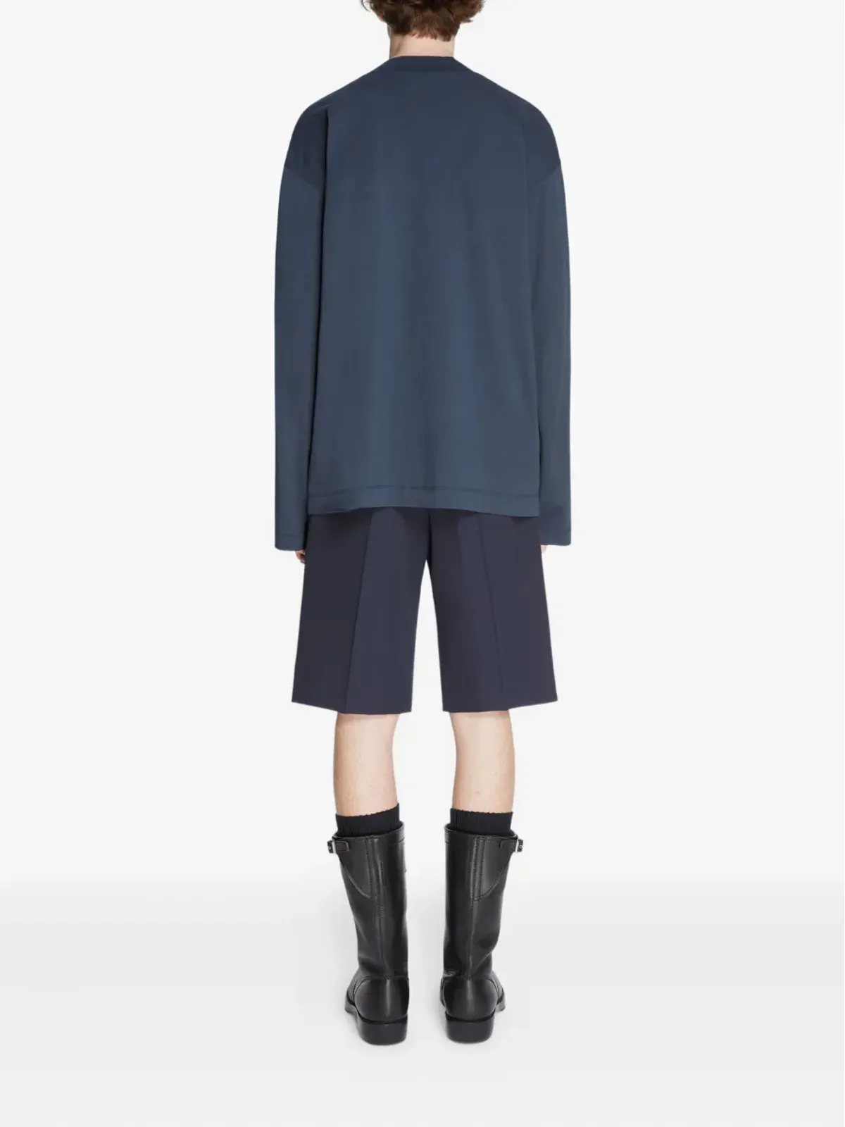 DRIES VAN NOTEN コットン長袖Tシャツ - ブルー - 画像4