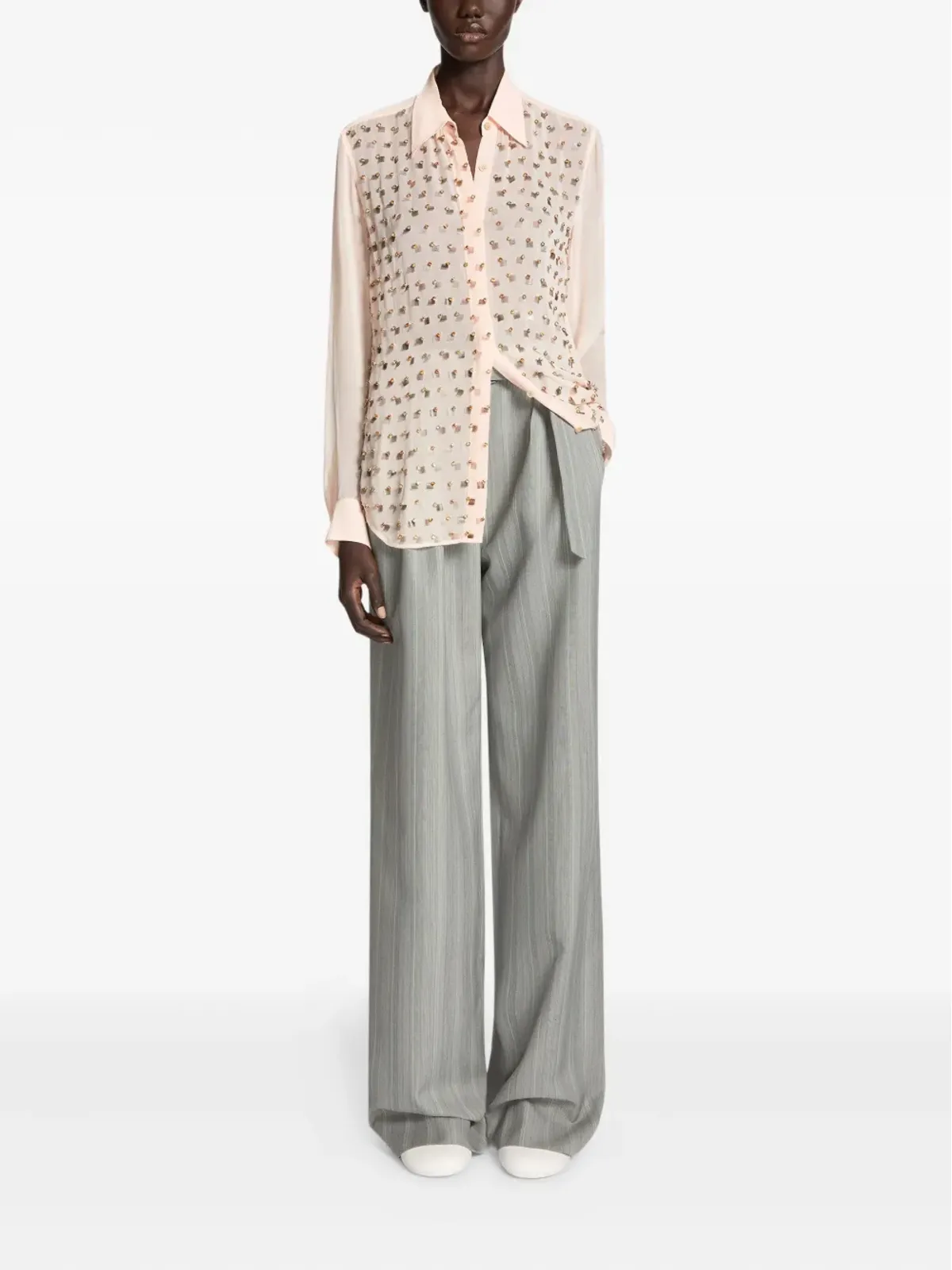 DRIES VAN NOTEN ラインストーン装飾シャツ - 画像2