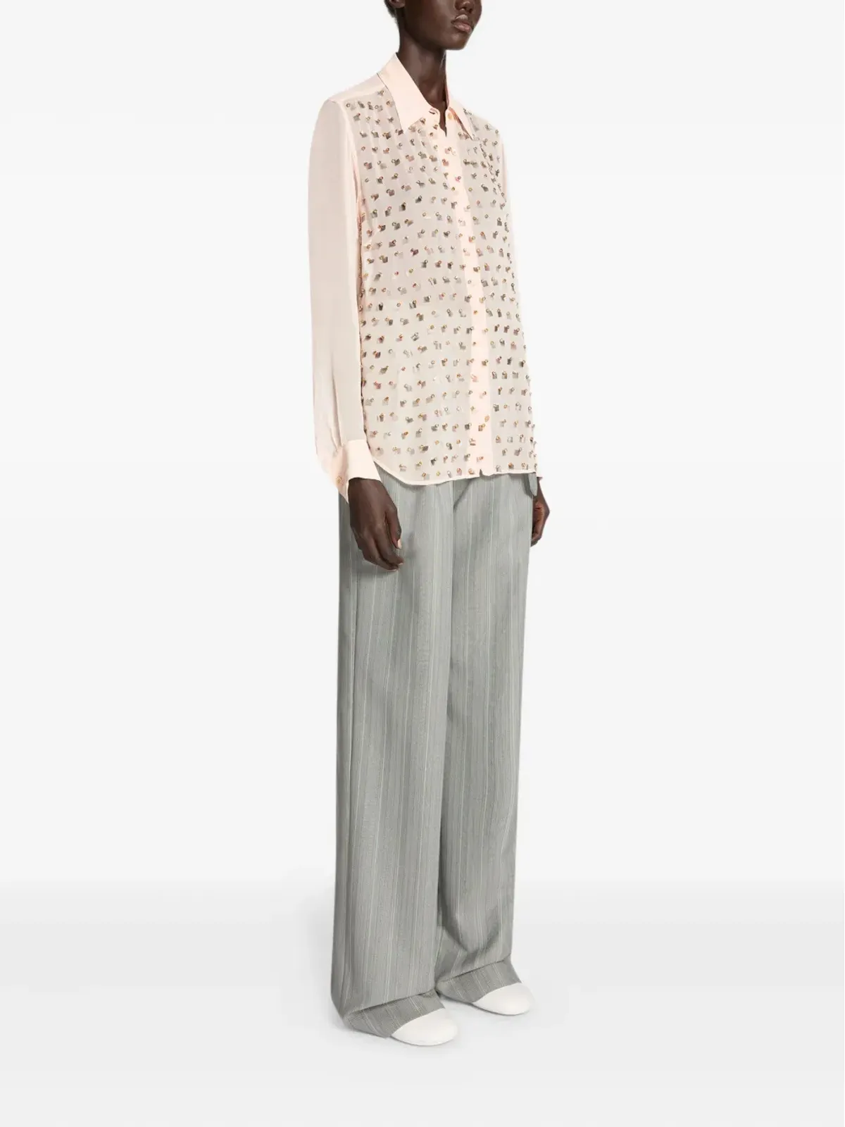DRIES VAN NOTEN ラインストーン装飾シャツ - 画像3