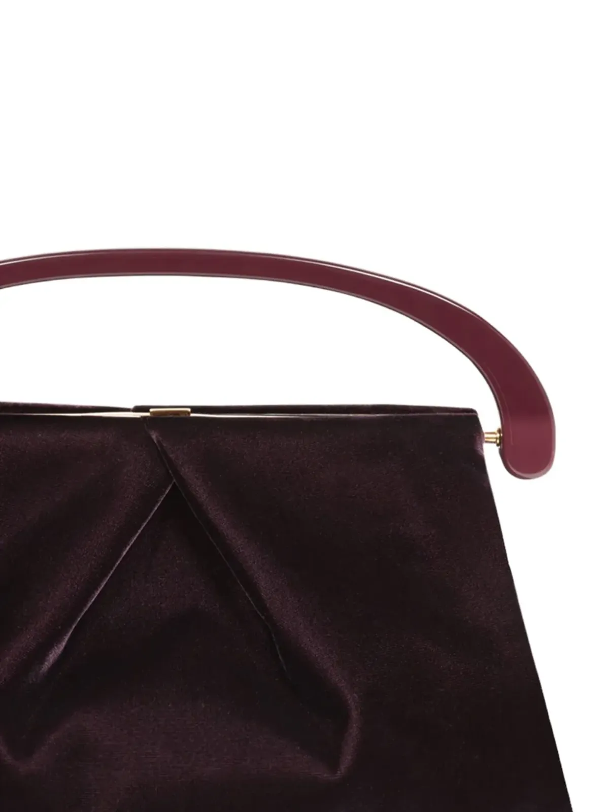 DRIES VAN NOTEN プリーツベルベット・トップハンドルバッグ - 画像5