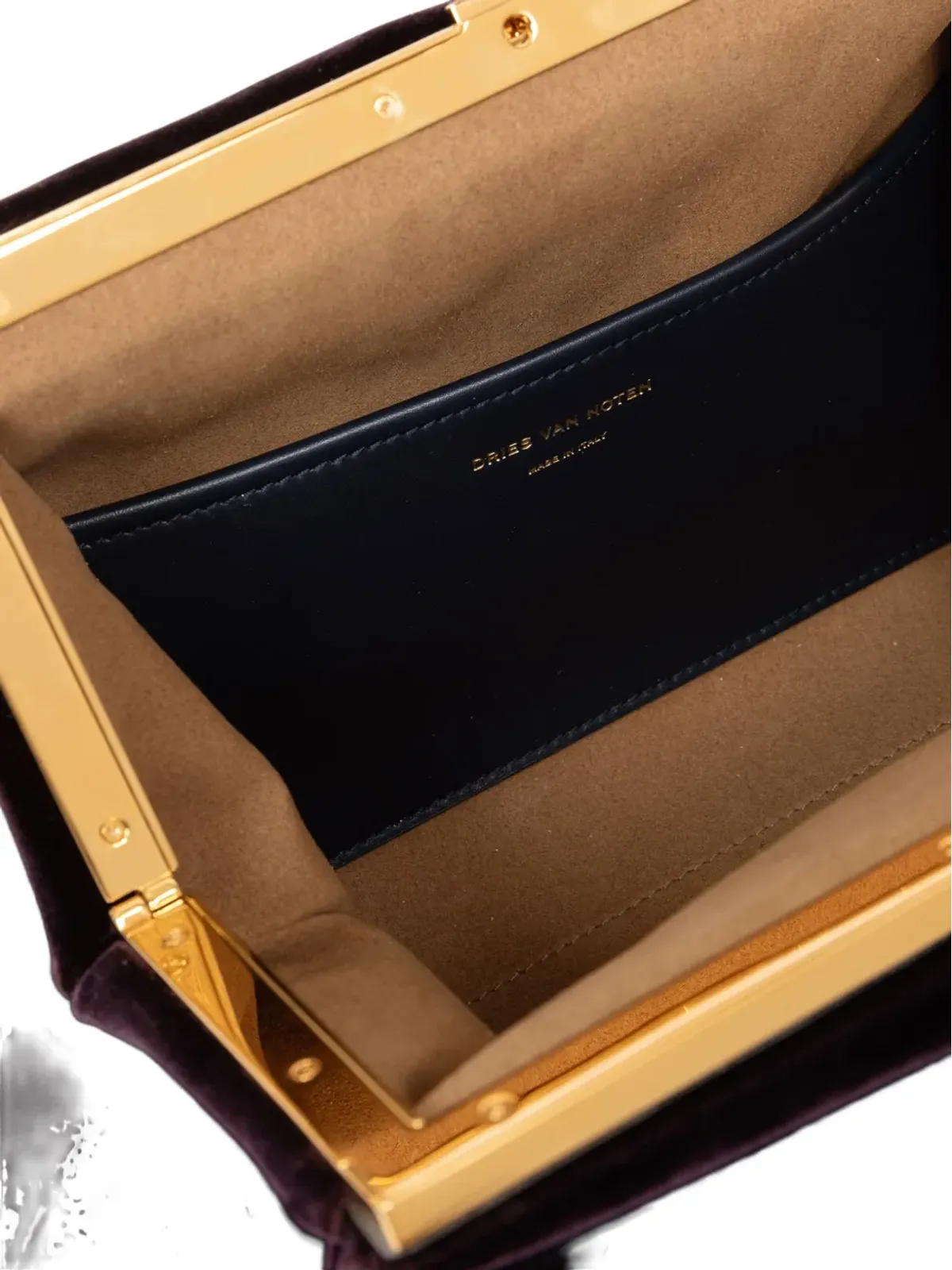 DRIES VAN NOTEN プリーツベルベット・トップハンドルバッグ - 画像4