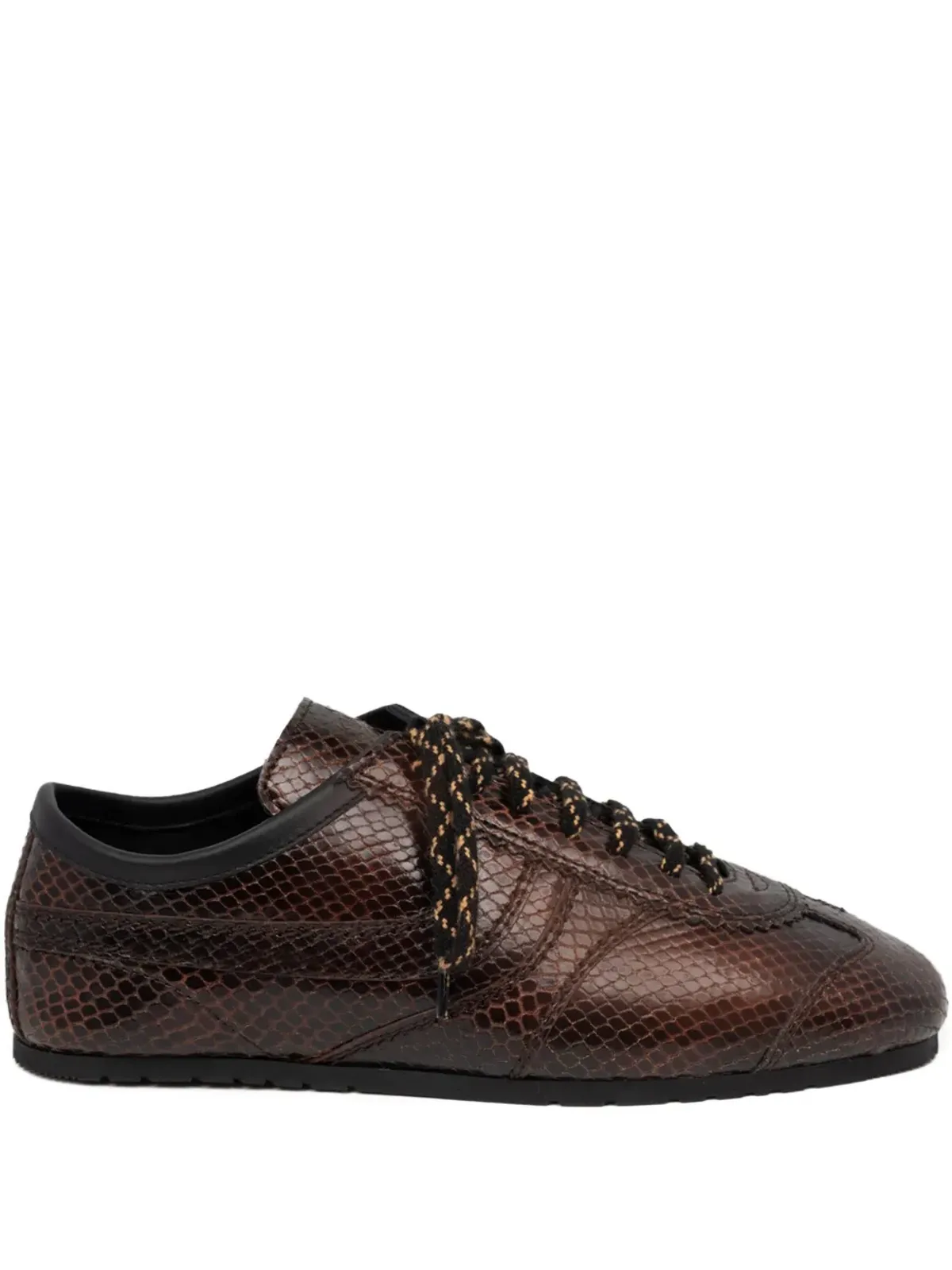 DRIES VAN NOTEN 蛇皮風レザーのスニーカー - 画像1