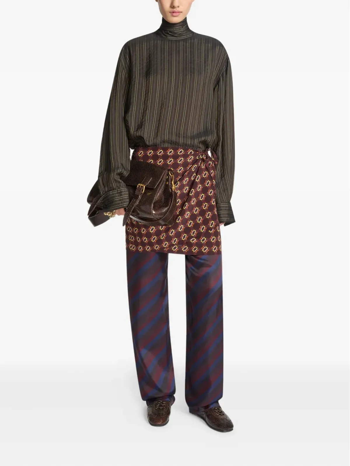 DRIES VAN NOTEN 蛇皮風レザーのスニーカー - 画像4