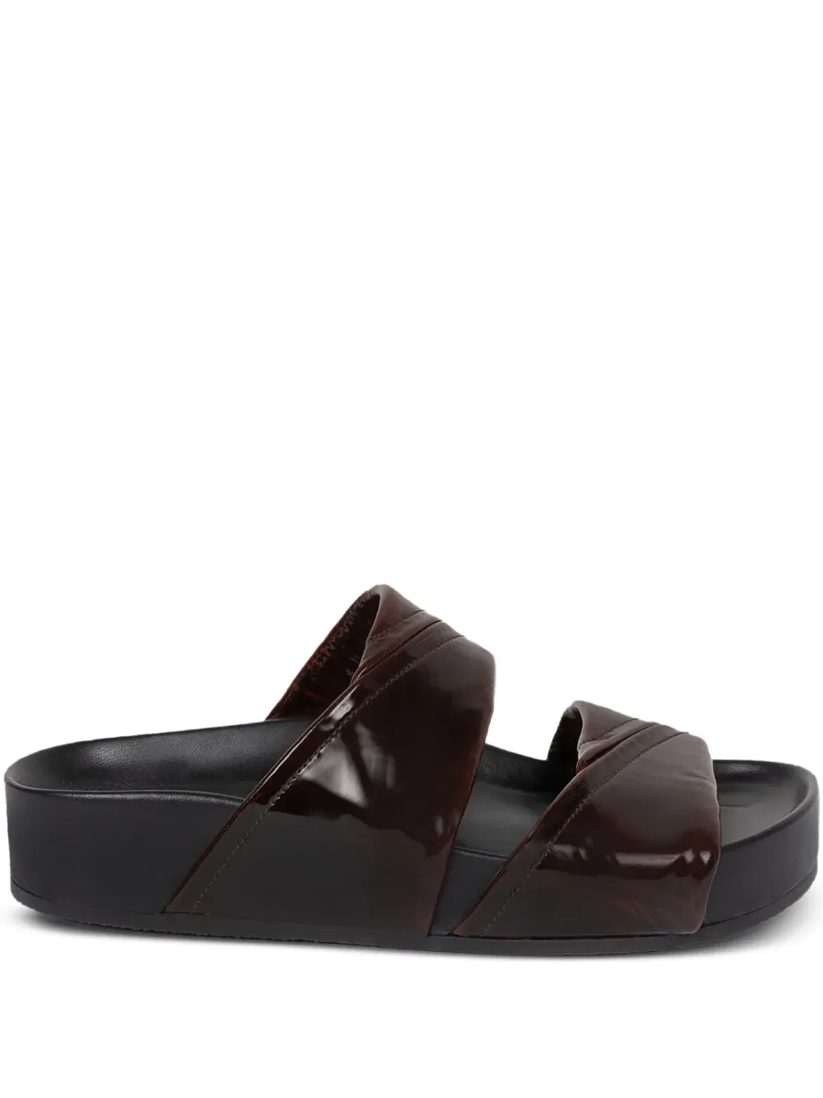 DRIES VAN NOTEN パテントレザー ダブルストラップ サンダル - 画像1