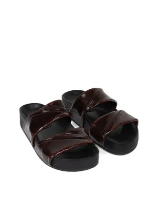 DRIES VAN NOTEN パテントレザー ダブルストラップ サンダル - サムネイル2