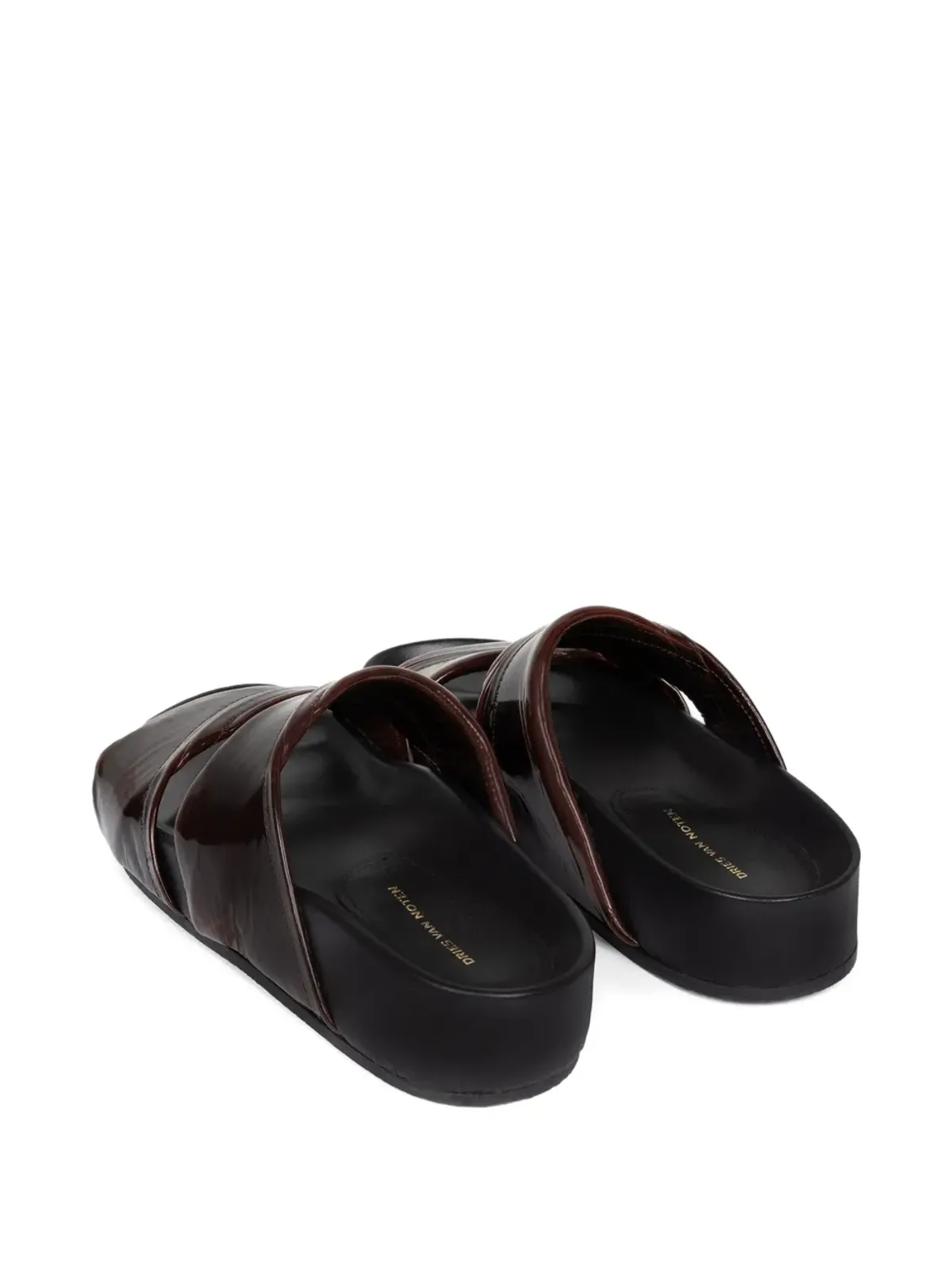 DRIES VAN NOTEN パテントレザー ダブルストラップ サンダル - 画像3