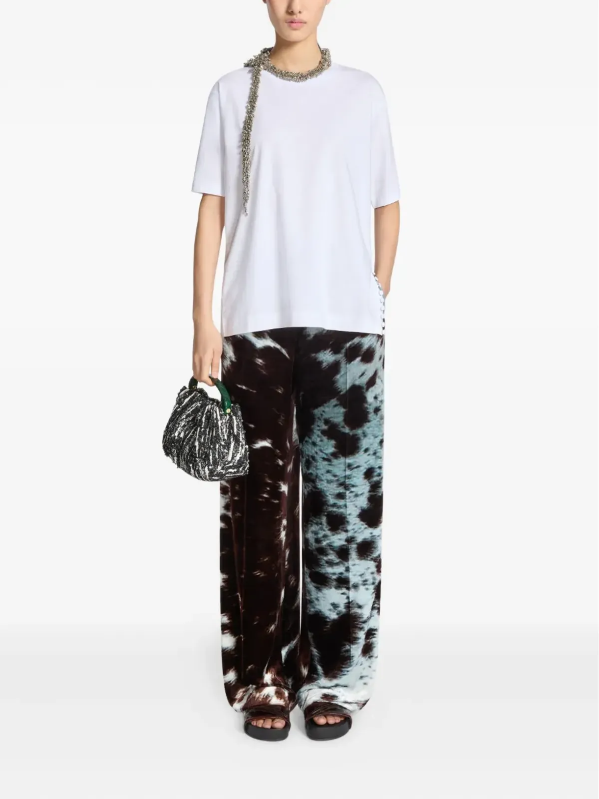 DRIES VAN NOTEN パテントレザー ダブルストラップ サンダル - 画像4