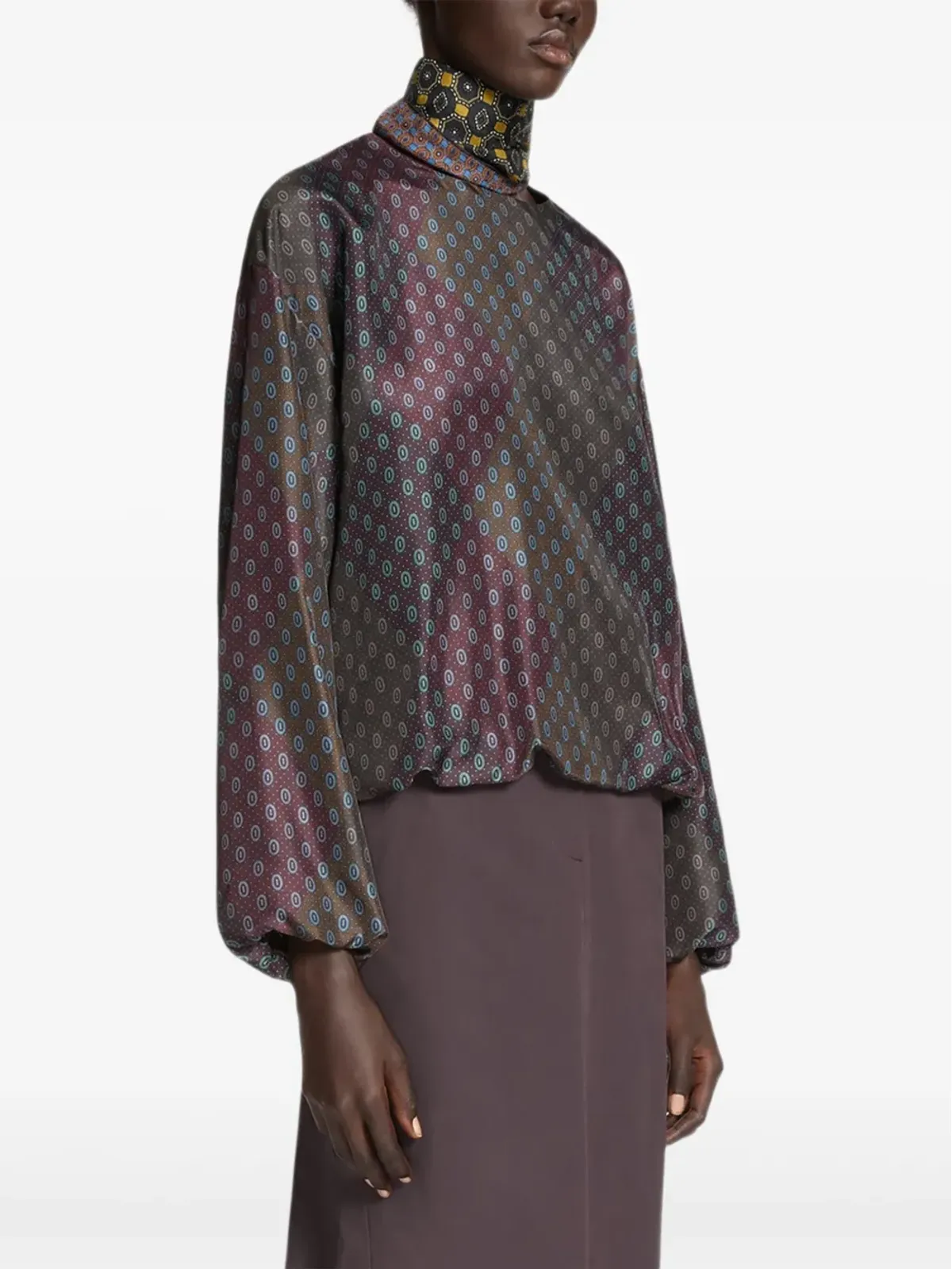 DRIES VAN NOTEN 幾何学柄ブラウス - 画像3