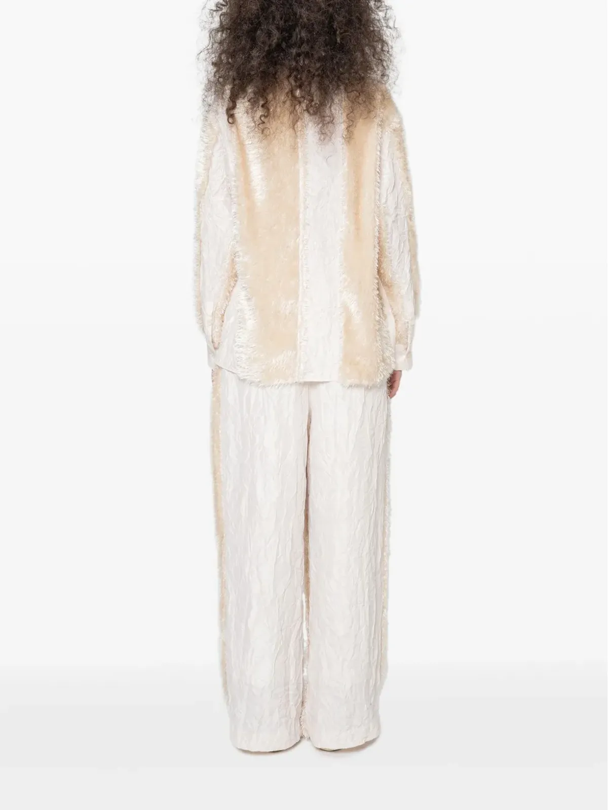 Muller Of Yoshiokubo Grass textured-panel trousers - Neutrals - 画像4