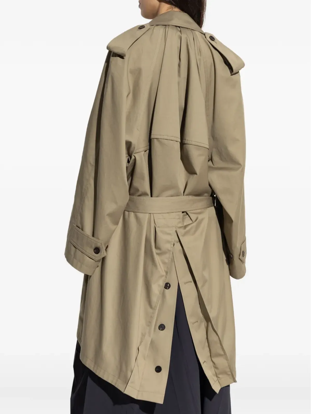 Balenciaga ベルテッド・シングルブレスト・トレンチコート - 画像4