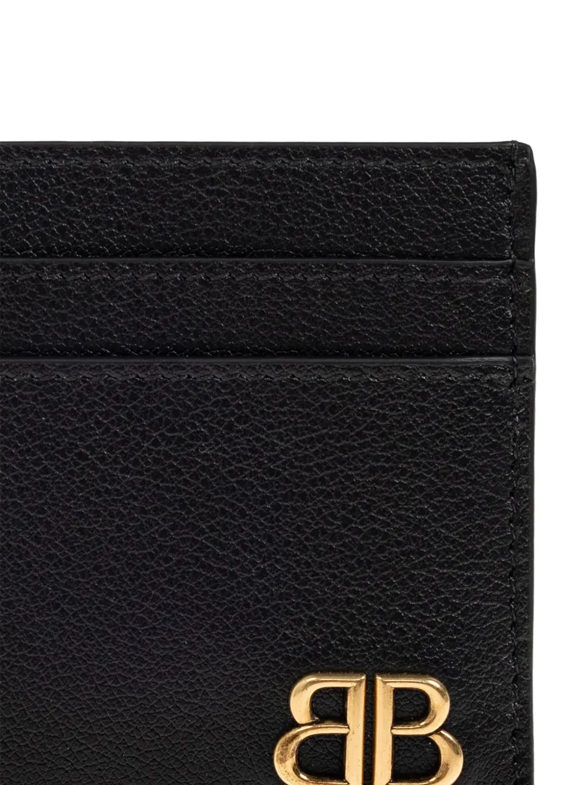 Balenciaga レザー ロゴプレート カードホルダー - 画像4