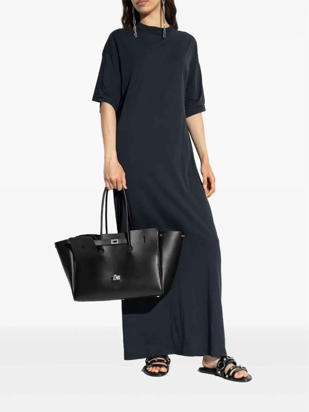 Balenciaga ショートスリーブ マキシドレス - ブラック - 画像2
