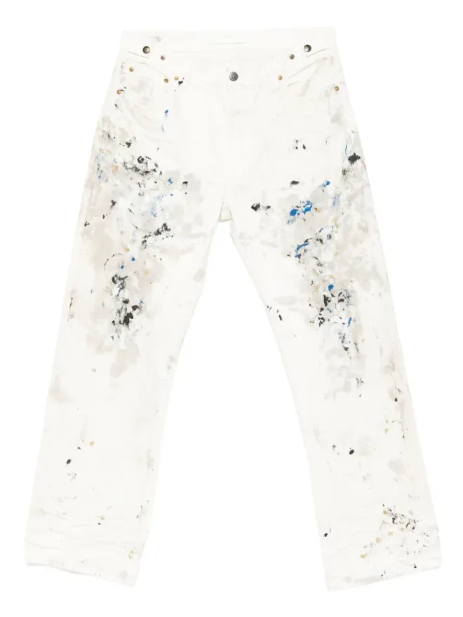 Mastercraft Union Mastercraft Union paint-splatter jeans - Neutralsの商品画像