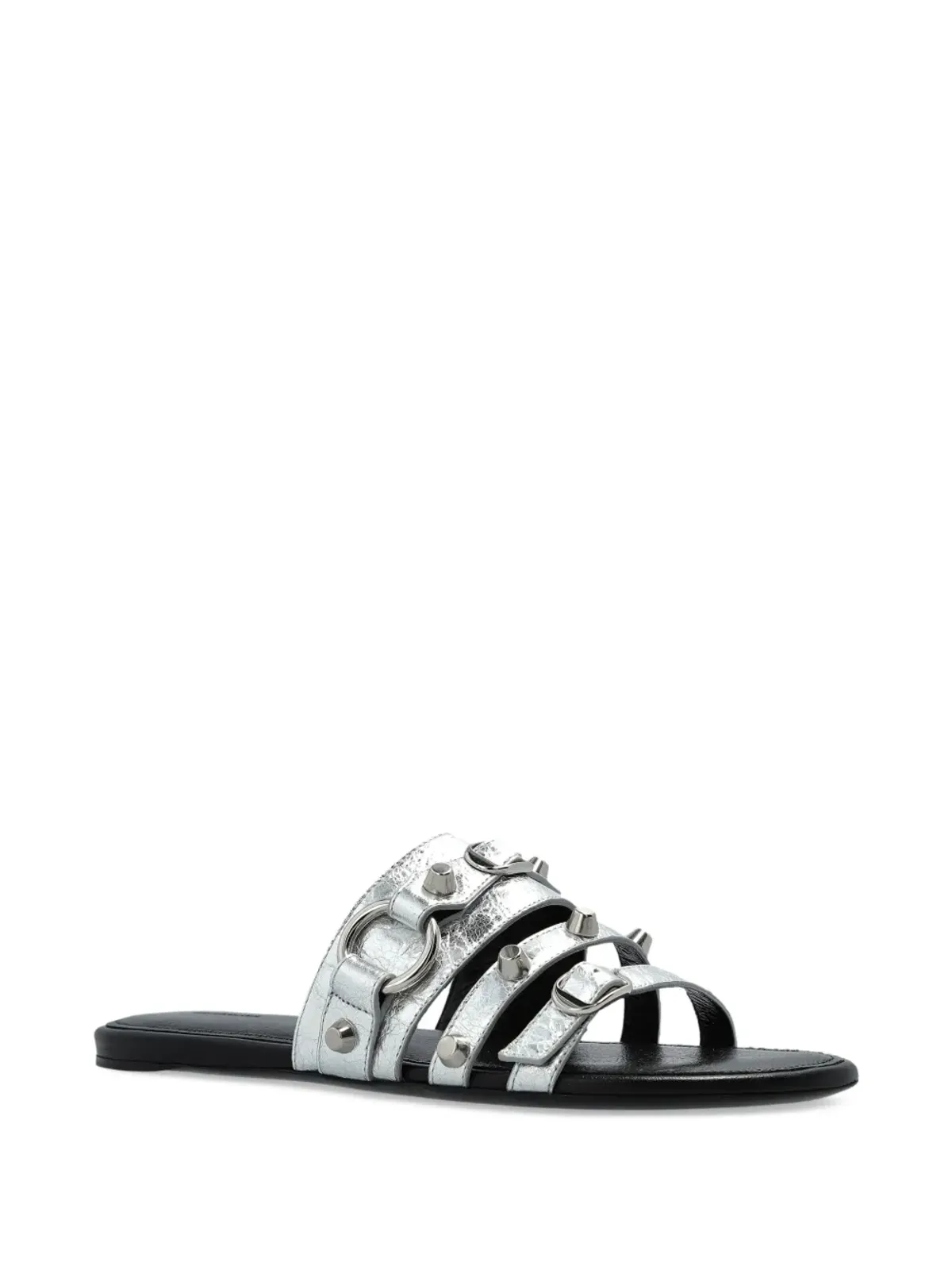 Balenciaga バックルディテールスライド - シルバー - 画像2