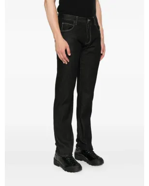 Giorgio Armani ブラックのコントラストステッチデニムジーンズ - サムネイル3