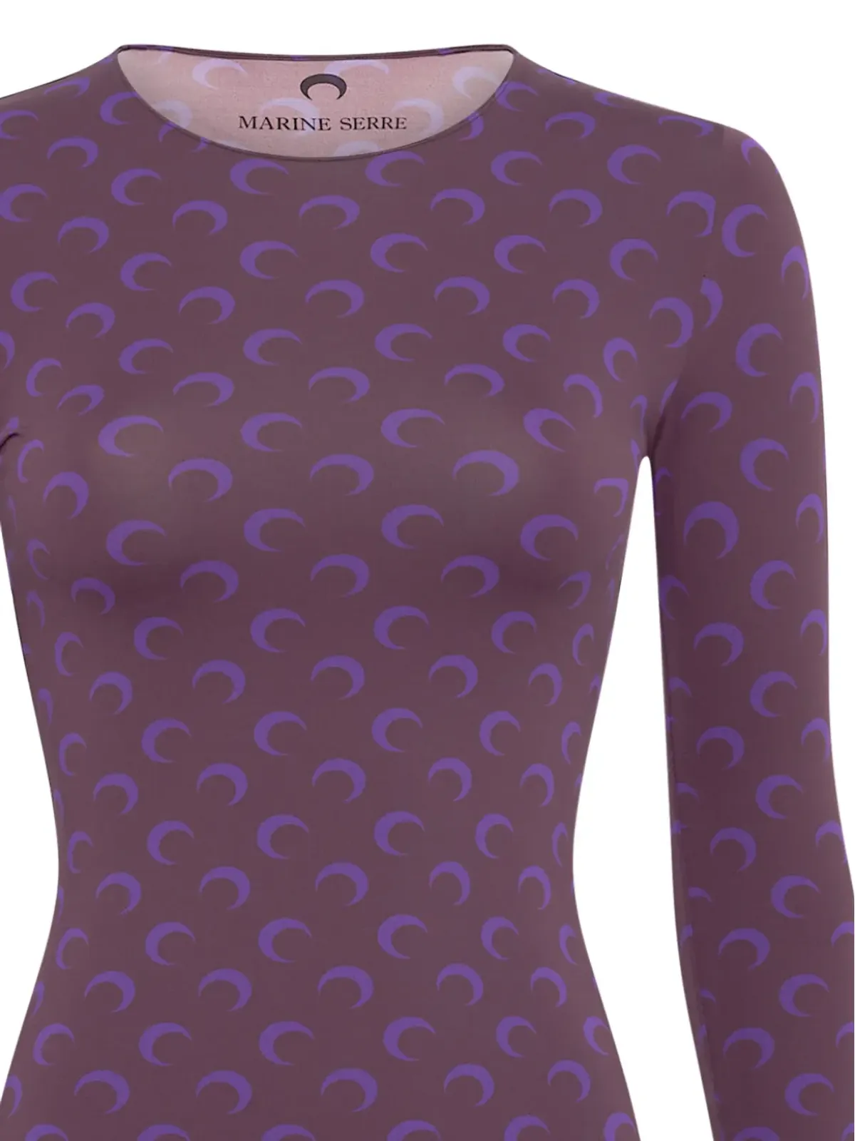 Marine Serre 月柄プリント長袖Tシャツ - Purple - 画像2