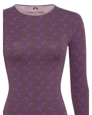 Marine Serre 月柄プリント長袖Tシャツ - Purple - サムネイル2