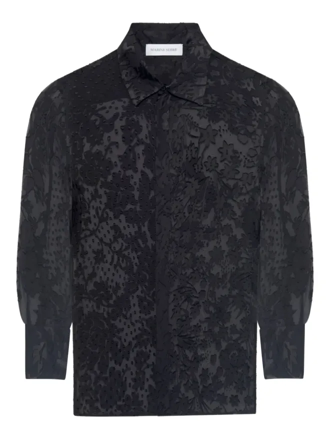 Marine Serre Marine Serre 花柄アップリケ シルク混紡シャツの商品画像