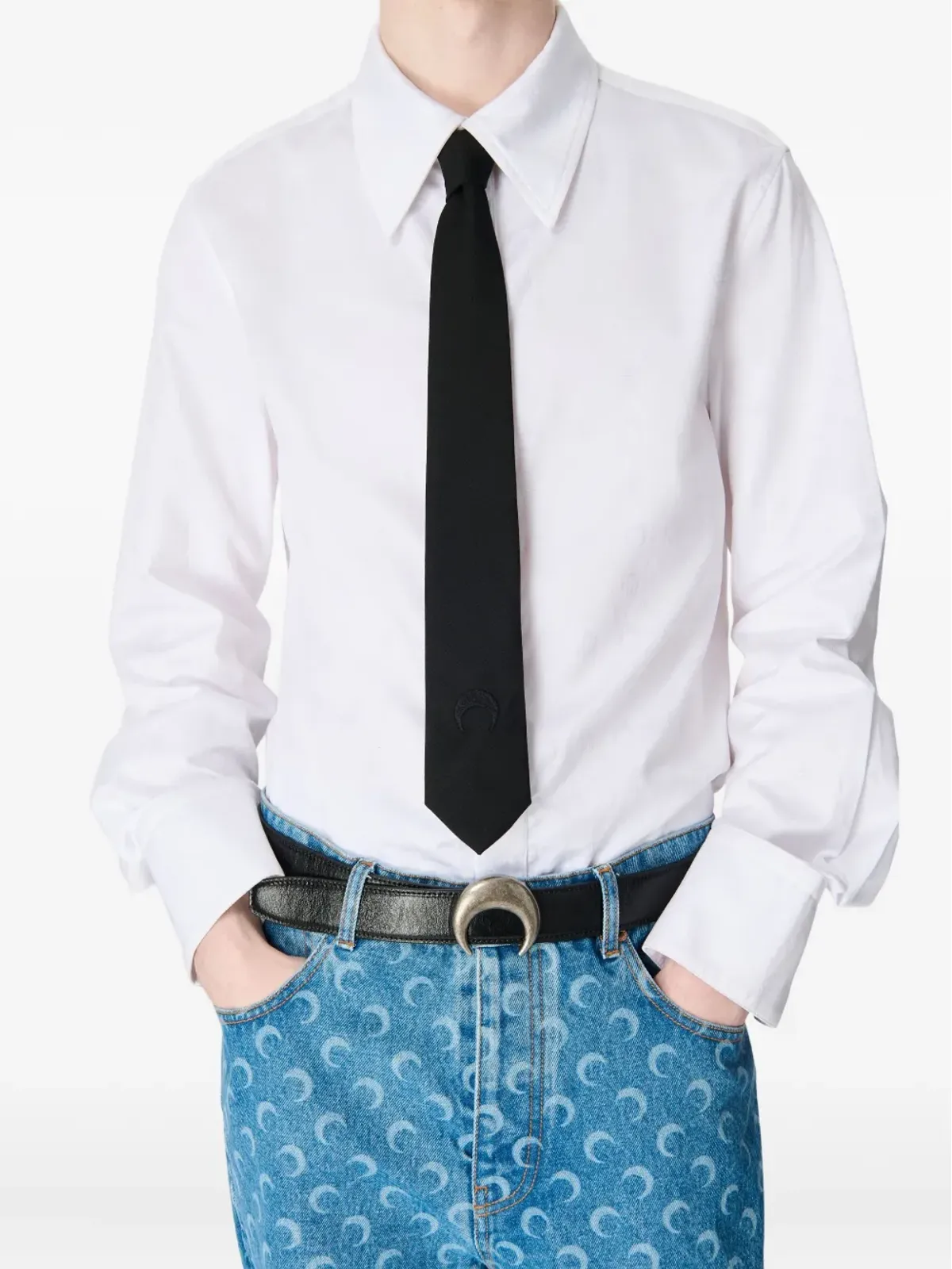 Marine Serre ロゴパッチ コットンシャツ - 画像1