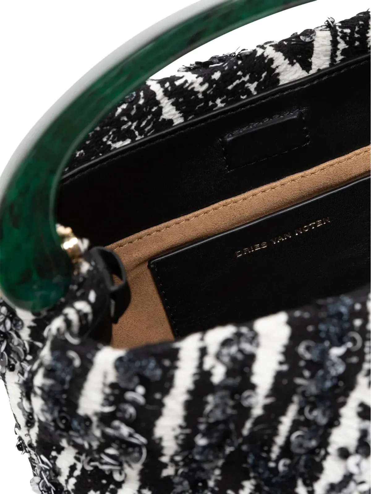DRIES VAN NOTEN プリーツ スパンコール バッグ - 画像5