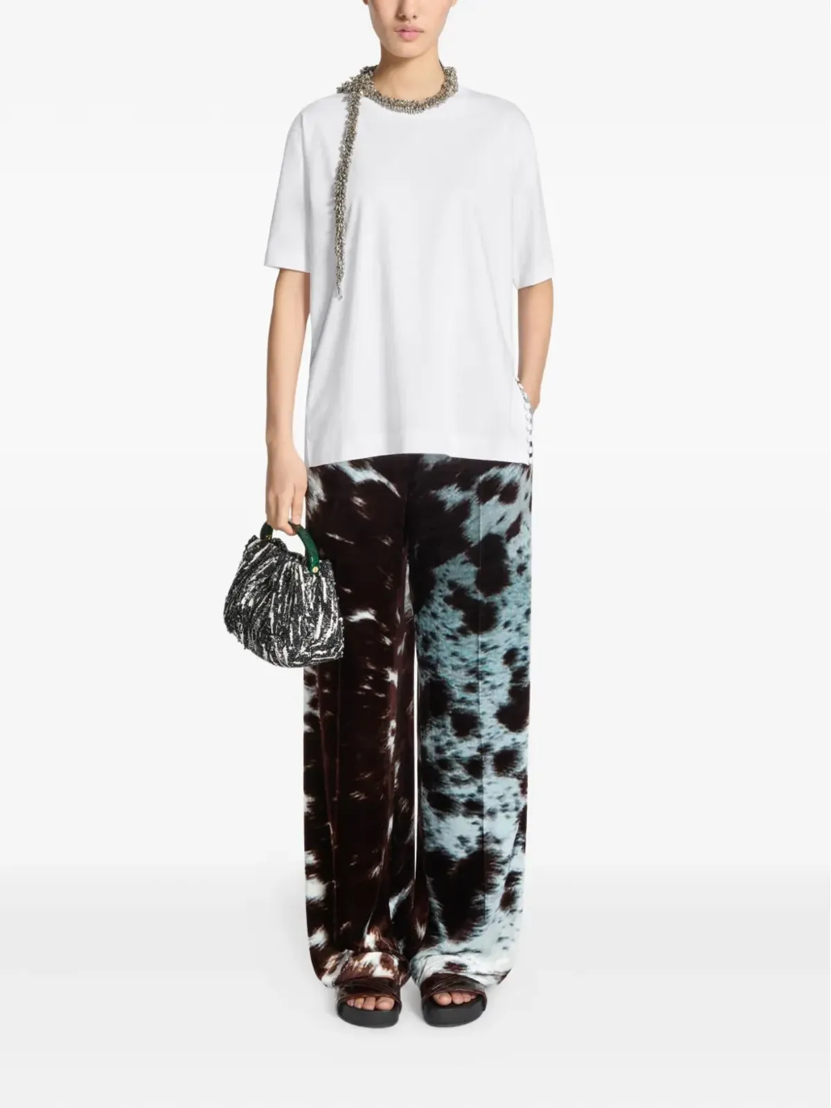 DRIES VAN NOTEN プリーツ スパンコール バッグ - 画像2