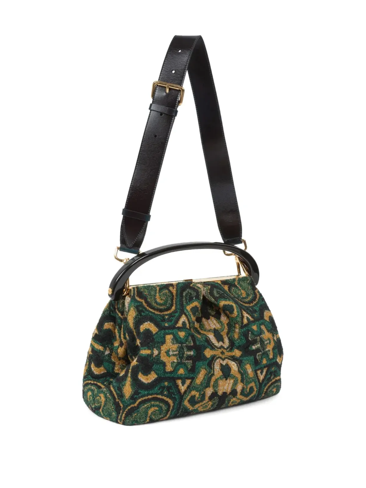 DRIES VAN NOTEN タペストリージャカード トートバッグ - グリーン - 画像5