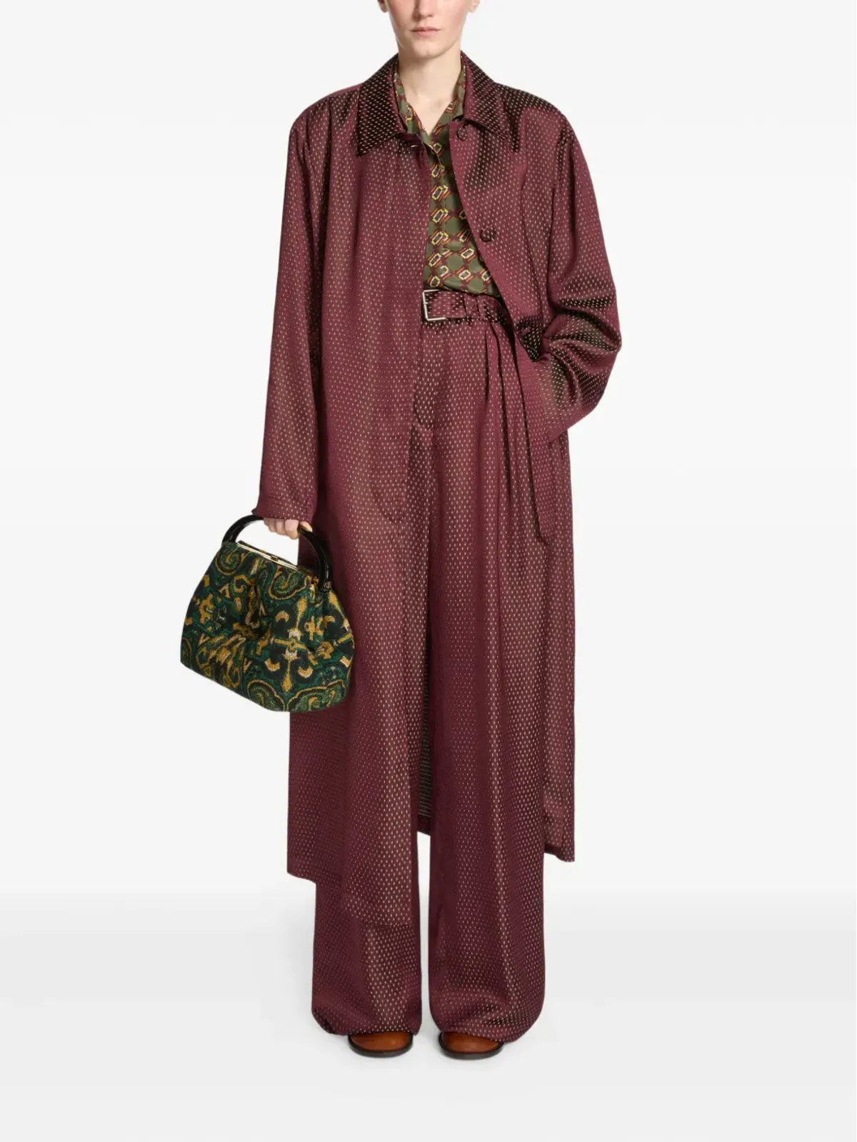 DRIES VAN NOTEN タペストリージャカード トートバッグ - グリーン - 画像2