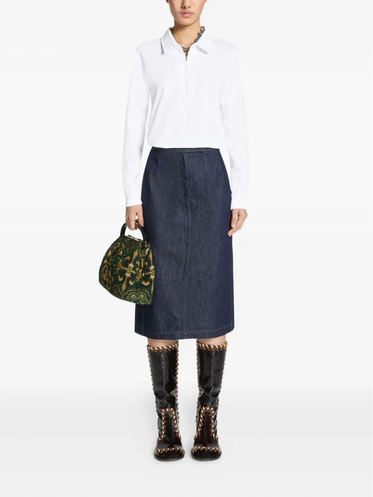 DRIES VAN NOTEN 長袖ボタンポロトップ - 画像2