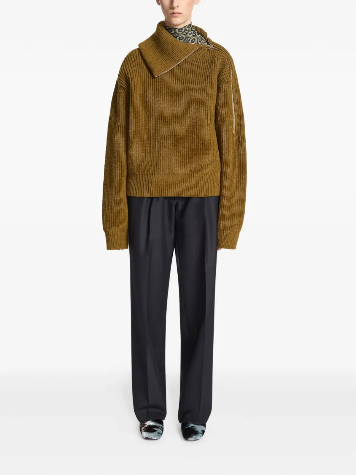 DRIES VAN NOTEN プリントミュール ブラウン - 画像4