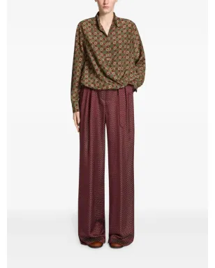 DRIES VAN NOTEN ベルト付きジャカードパンツ（レッド） - サムネイル2