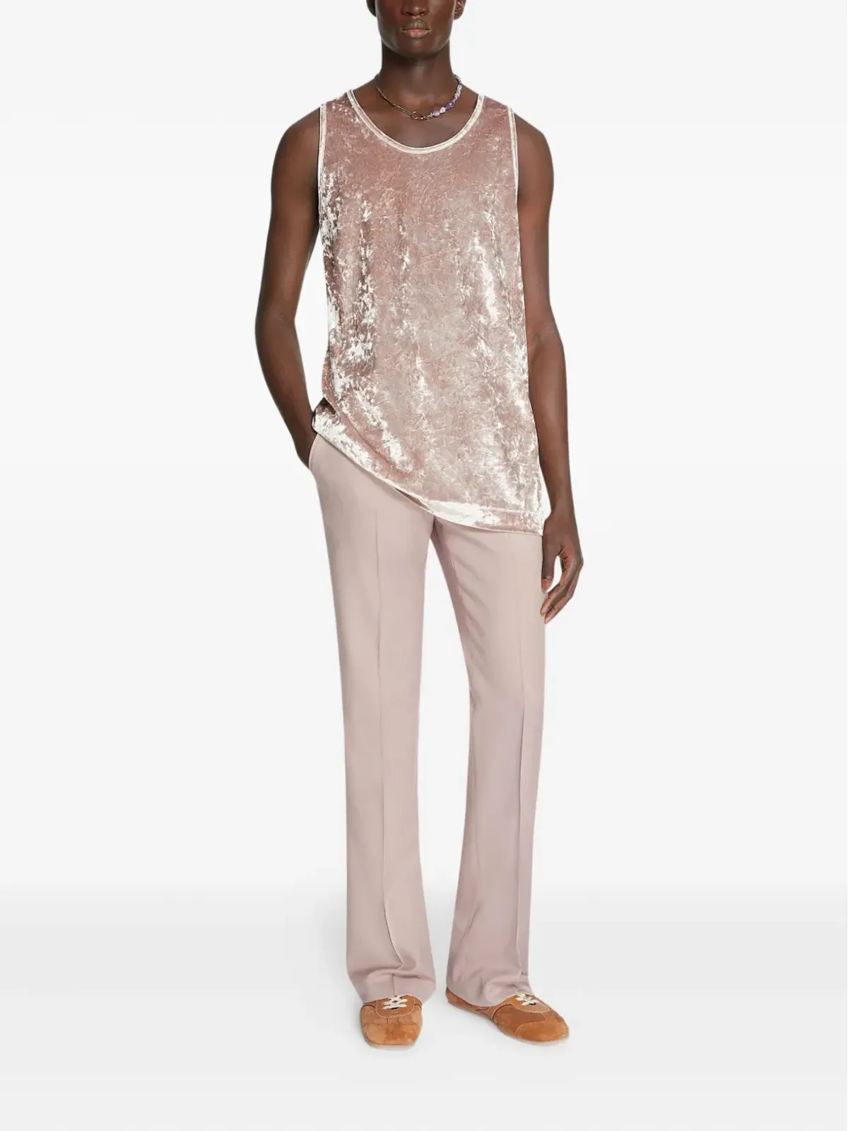 DRIES VAN NOTEN ベルベットタンクトップ - 画像2