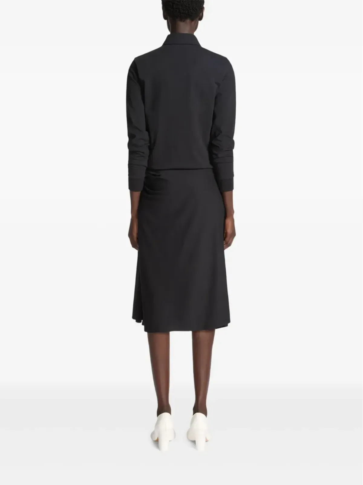 DRIES VAN NOTEN ボタンファスニング ジャージー ポロシャツ - ブラック - 画像4