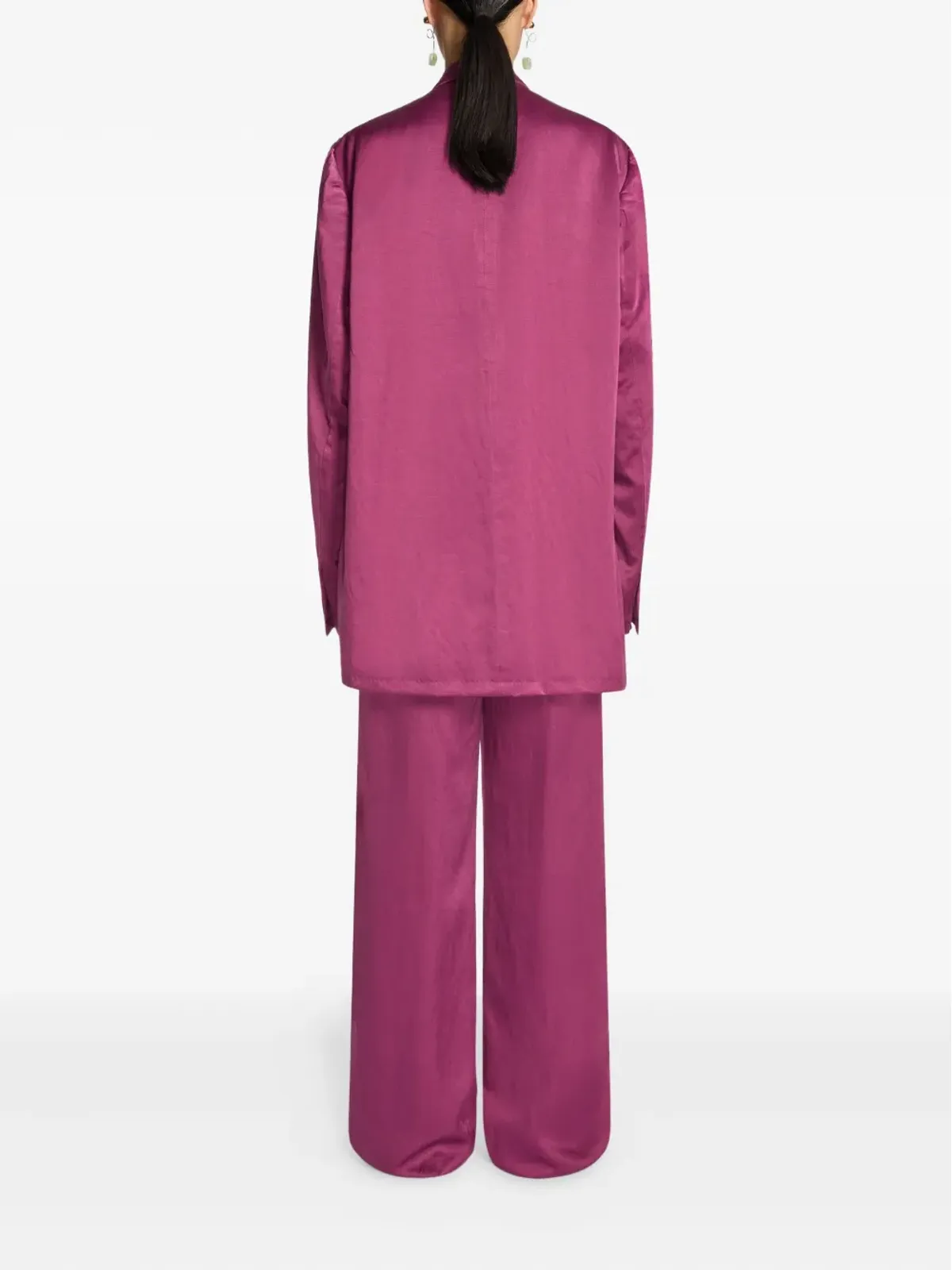 DRIES VAN NOTEN ダブルブレスト サテン ブレザー - 画像4