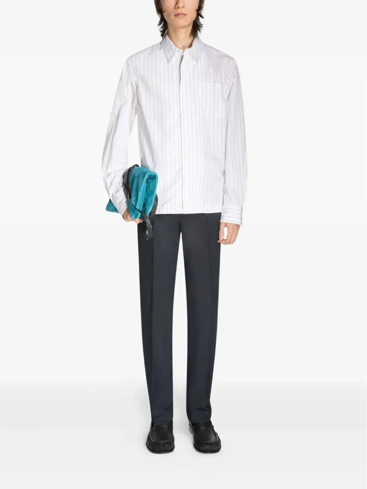 DRIES VAN NOTEN コットン混紡ストレートパンツ - 画像2