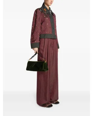 DRIES VAN NOTEN プリーツディテールベルベットクラッチバッグ - サムネイル2
