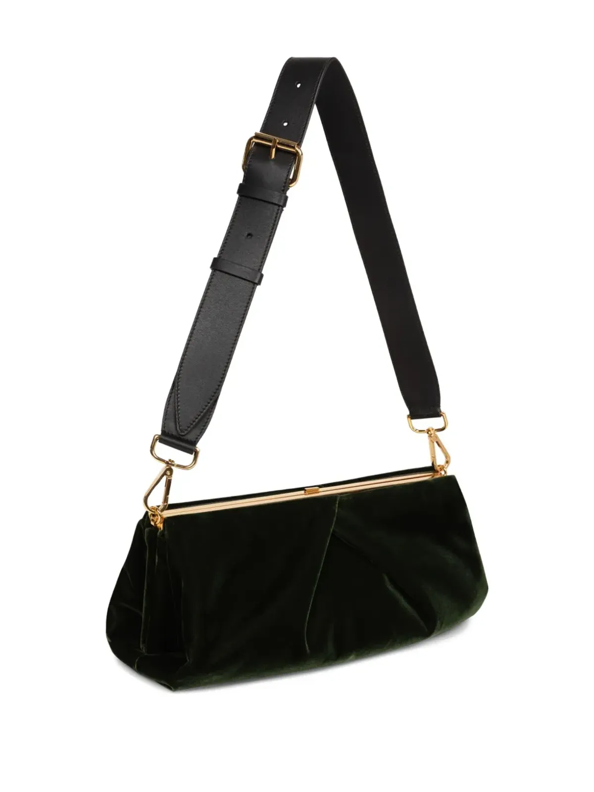 DRIES VAN NOTEN プリーツディテールベルベットクラッチバッグ - 画像3