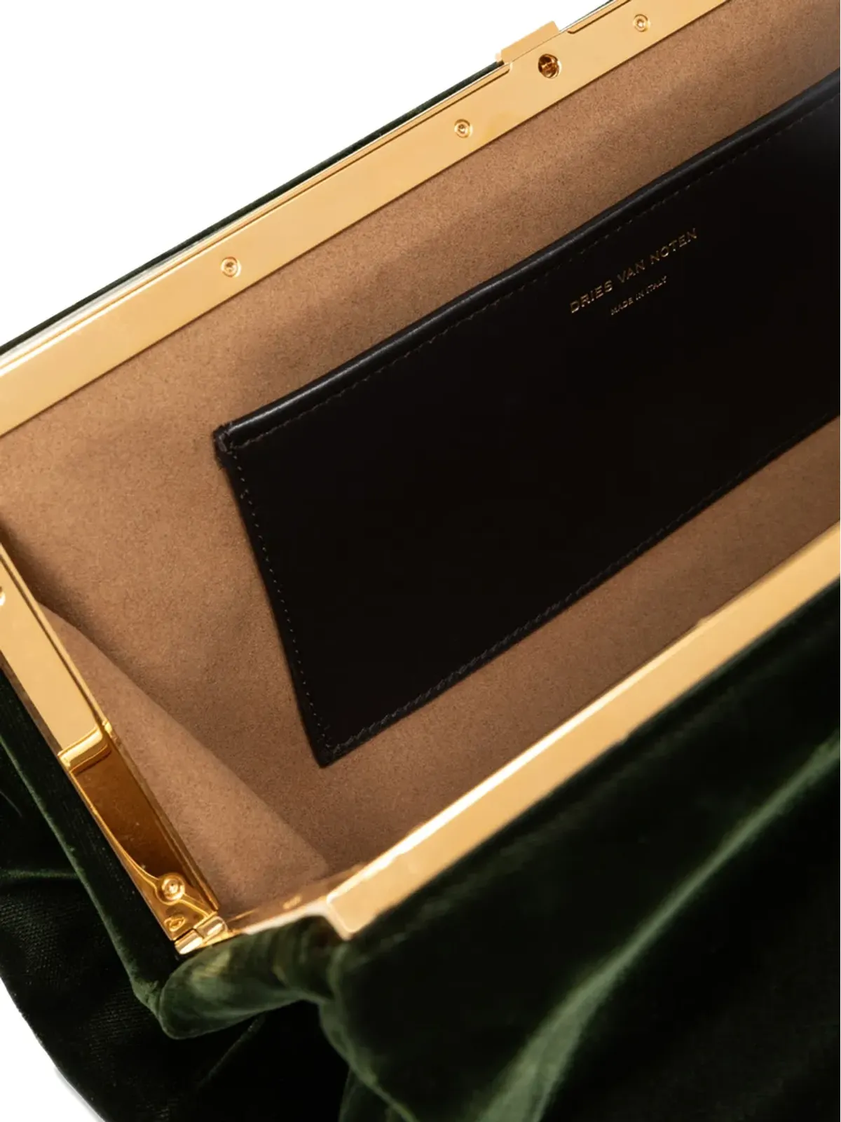 DRIES VAN NOTEN プリーツディテールベルベットクラッチバッグ - 画像4