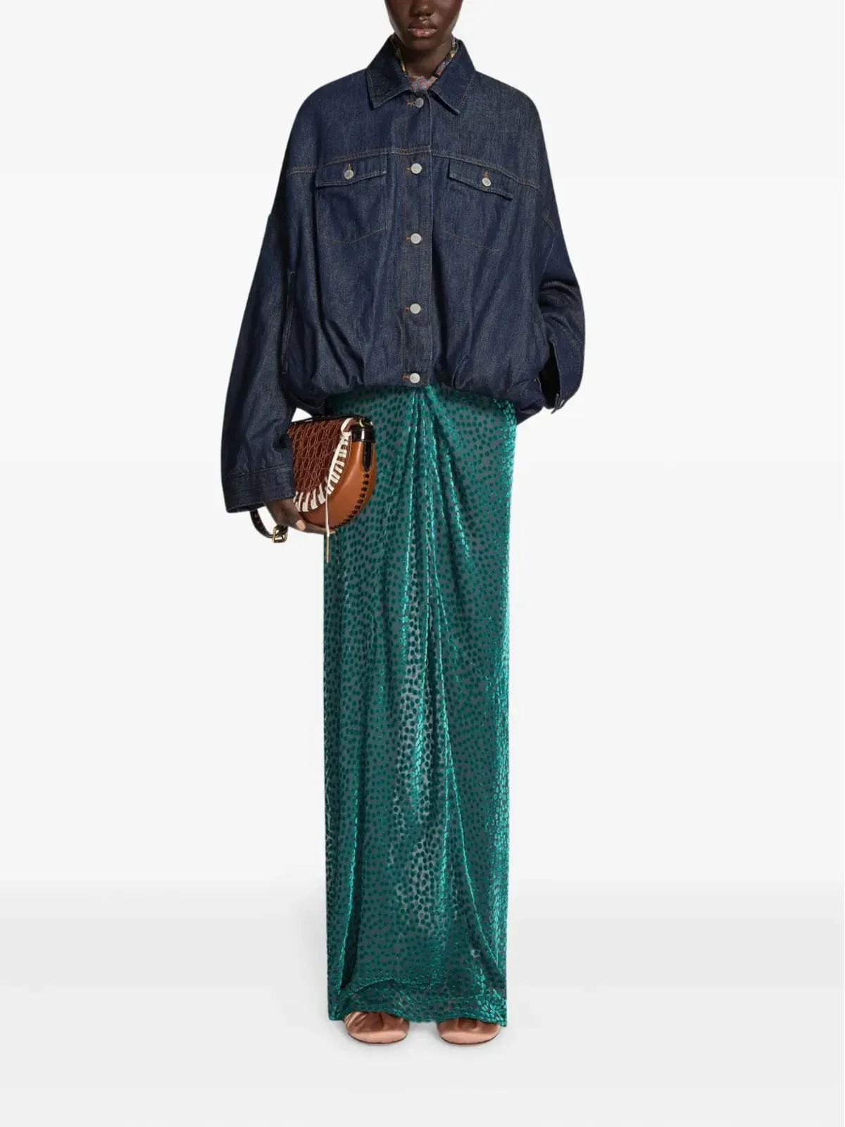 DRIES VAN NOTEN ドレープ斑点柄スカート - 画像2