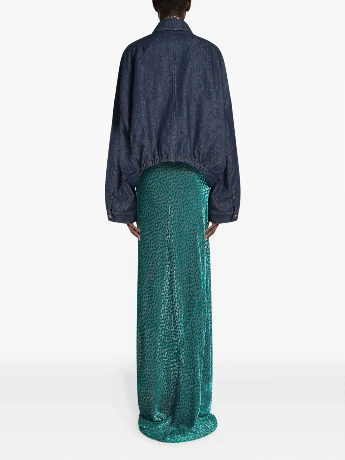 DRIES VAN NOTEN ドレープ斑点柄スカート - 画像4