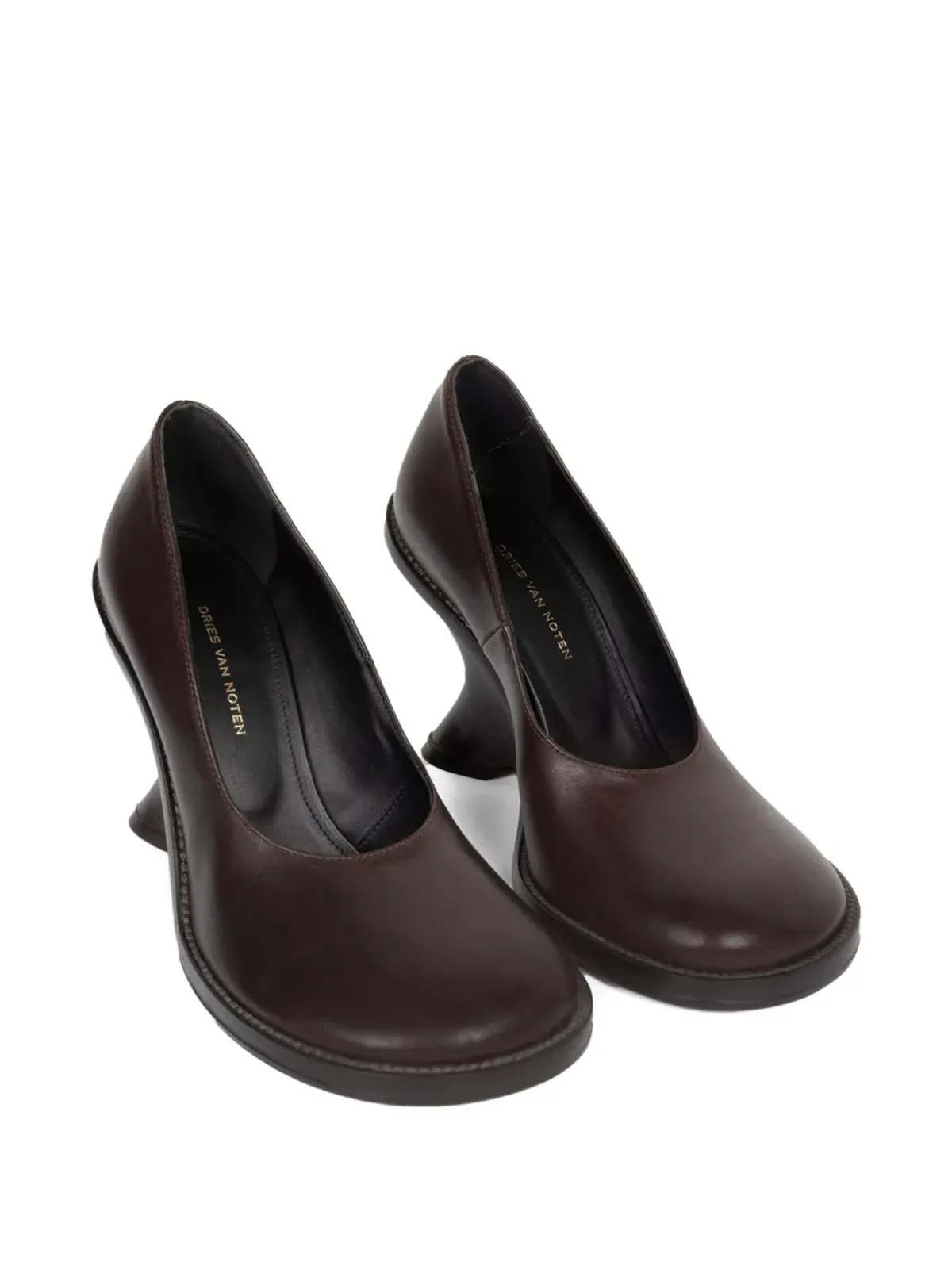DRIES VAN NOTEN 90mm レザー ウェッジパンプス - ブラウン - 画像2