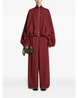 DRIES VAN NOTEN プリーツ入りドローストリング トラックパンツ - レッド - サムネイル2