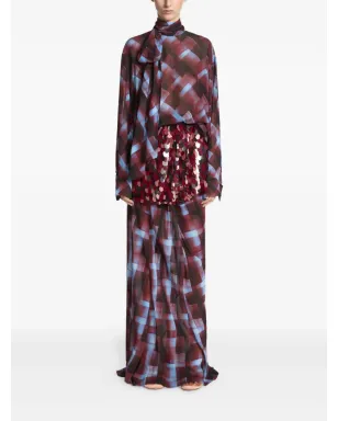 DRIES VAN NOTEN 幾何学柄プリント タイネック ブラウス - サムネイル2