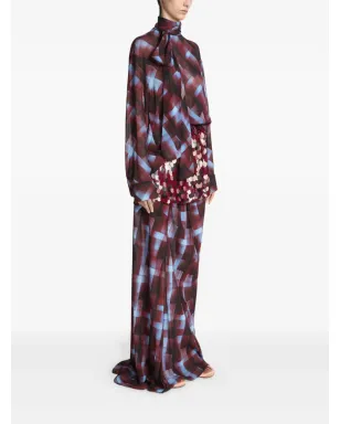 DRIES VAN NOTEN 幾何学柄プリント タイネック ブラウス - サムネイル3