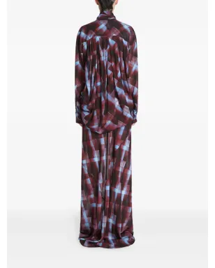 DRIES VAN NOTEN 幾何学柄プリント タイネック ブラウス - サムネイル4