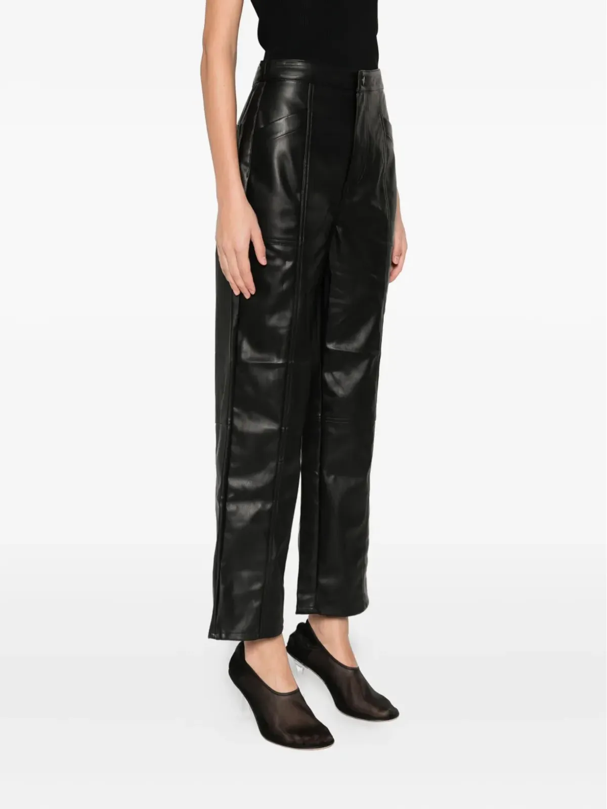 DKNY フェイクレザーパンツ - 画像3