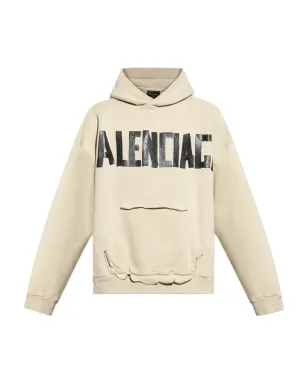 Balenciaga ロゴプリント・フリーヘムのフード付きパーカー - サムネイル1