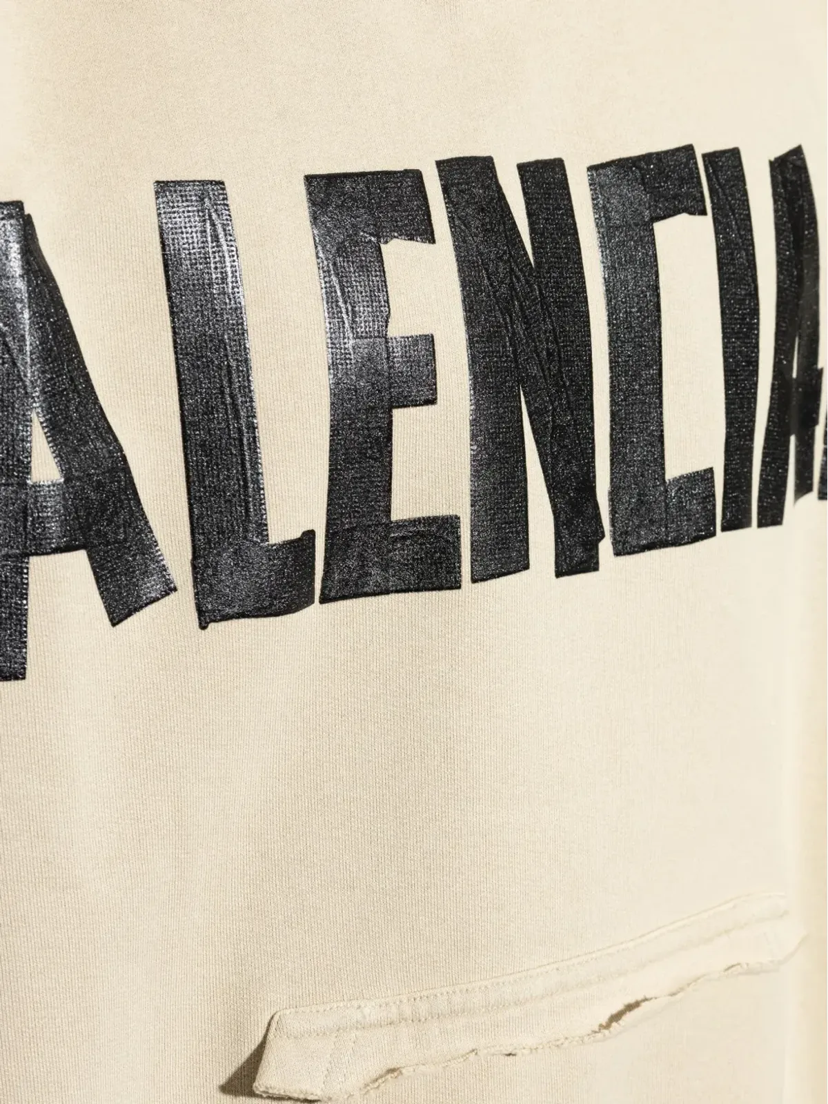 Balenciaga ロゴプリント・フリーヘムのフード付きパーカー - 画像5