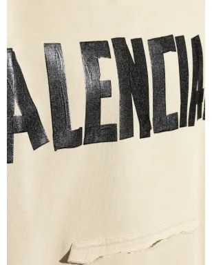 Balenciaga ロゴプリント・フリーヘムのフード付きパーカー - サムネイル5